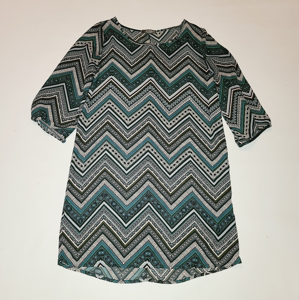 Allison joy geometric Chevron shift dress